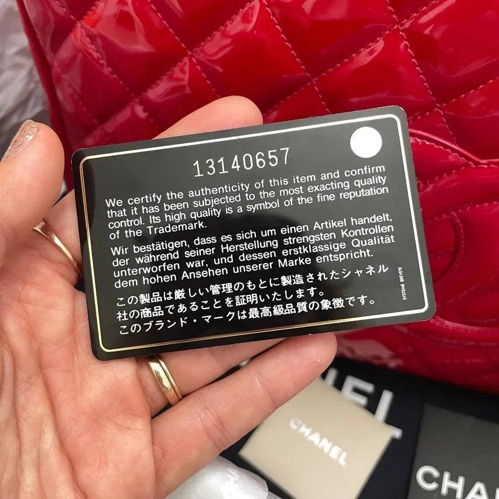 100% authentic CHANEL gst red patent silver hardware - Picture 5 of 10